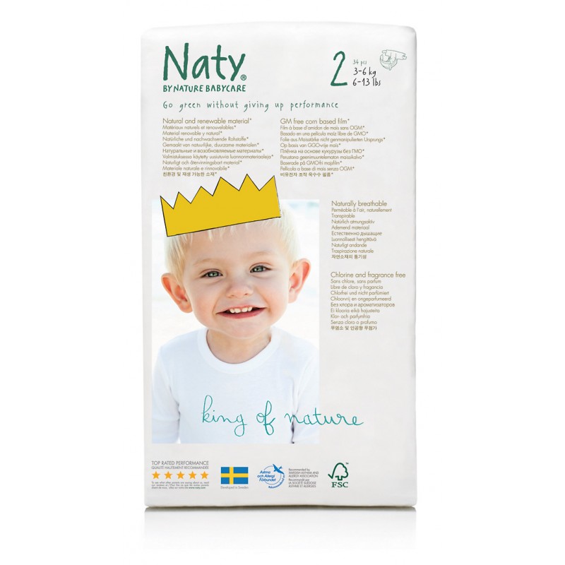 Eco Couches – Taille 2 Mini,  3-6 kg - 34 pcs - Naty