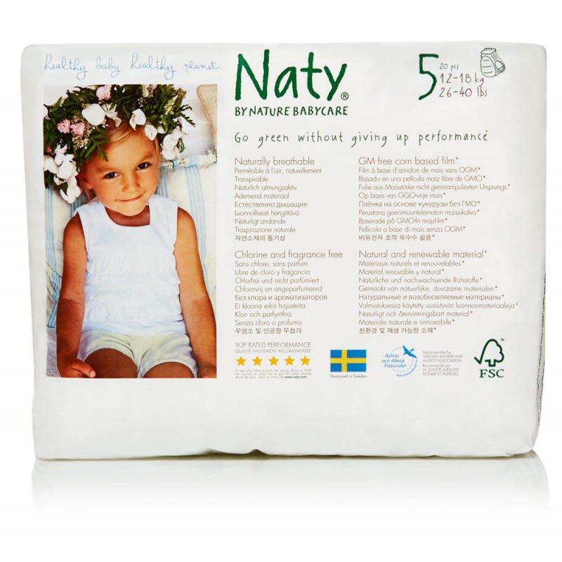 Eco Culottes d'apprentissage – Taille Junior,  12-18 kg - 20 pcs - Naty