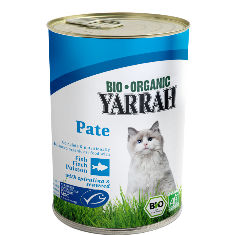 Katzenfutter Paté mit Fisch in der Dose - 400g - Yarrah BIO
