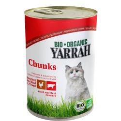 Morsi per gatto,  Manzo e Pollo - 405g - Yarrah BIO