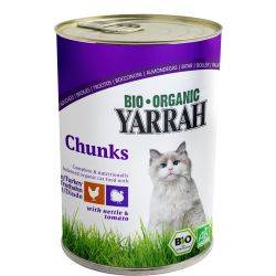 Bouchées pour chat au poulet et à la dinde en boîte - 405g - Yarrah Bio