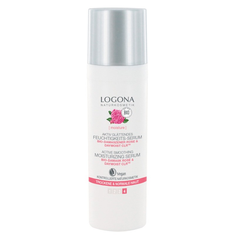 Active Smoothing Moisturizing Serum, Bio-Damascene Rose - 30ml - Logona