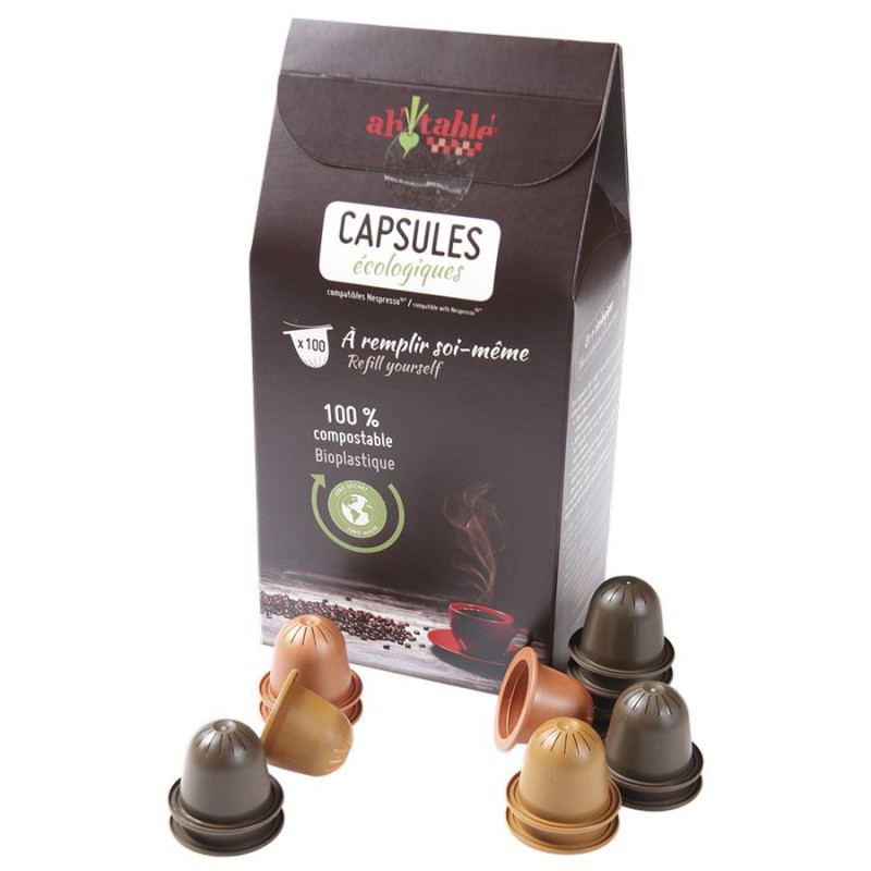 Capsules à café écologiques, comptable nespresso à remplir soi-même - 100 pces - Ah! Table!
