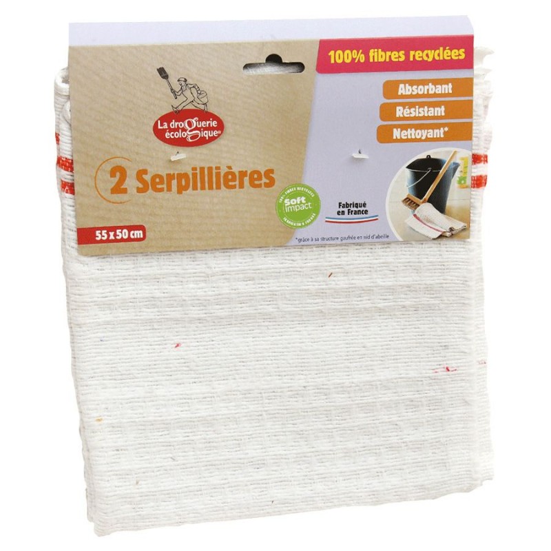 Serpillières 100% fibres recyclées - La Droguerie écologique