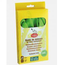 Gants de ménage écologique, en latex naturel - Disponible en quatre tailles S, M, L et XL - La Droguerie écologique