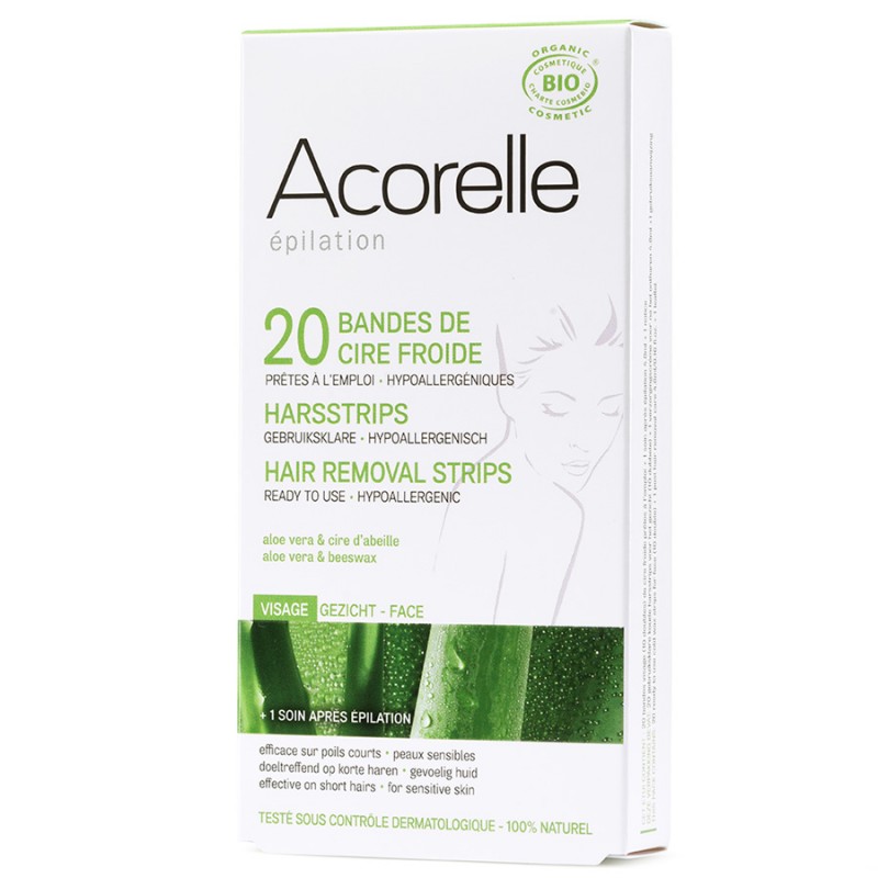 Epilation Bio: Bandes Dépilatoires - (Visage, maillot, aisselles & jambes) – 10x2 – Acorelle