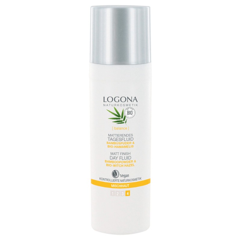 Mattierendes Tagesfluid, Bambuspuder & BIO-Hamamelis - 30ml - Logona