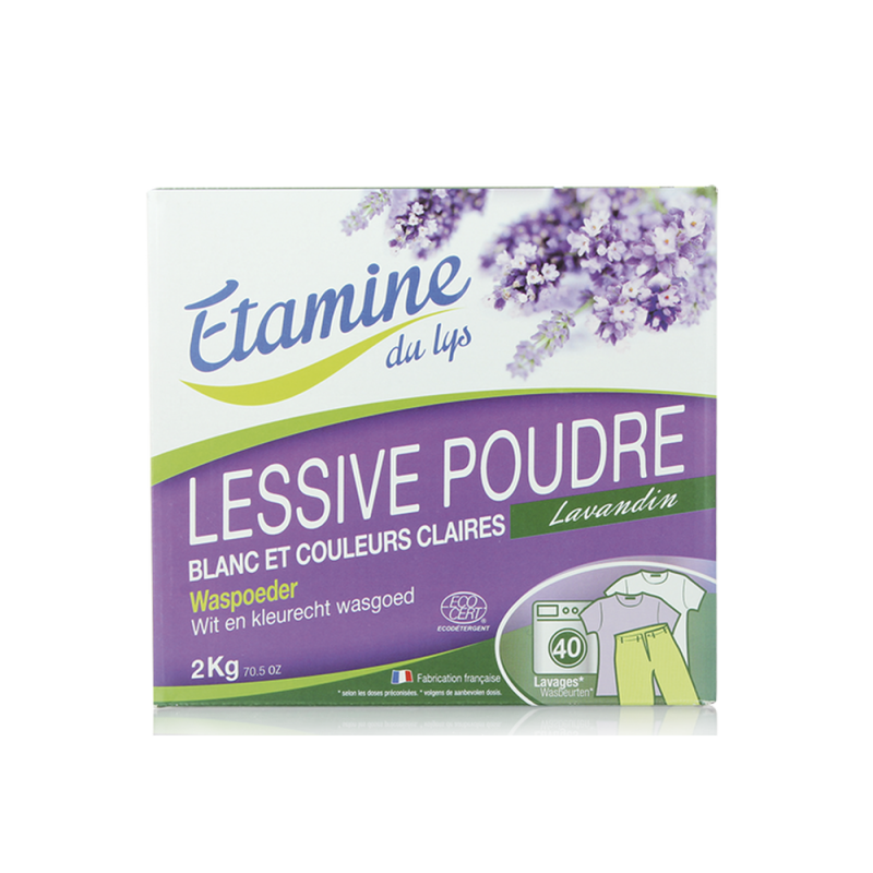 Lessive Poudre, Blanc et couleurs claires- 2kg 4kg - Etamine du Lys