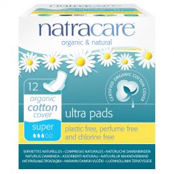 Salviette Ultra di cotone biologica, Super - 12 pezzi - Natracare