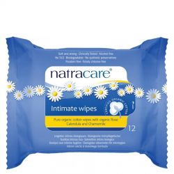 Lingettes intimes BIO - Rose, calendula et camomille - Natracare - 12pces