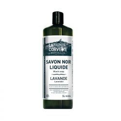 Sapone liquido ecologico nero con olio di lino, lavanda - 1 Litro - La Corvette (Marseille)