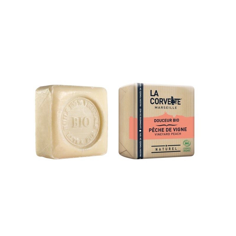 Sapone Biologico Delicato, Pesca della vite - 100g - La Corvette (Marseille)
