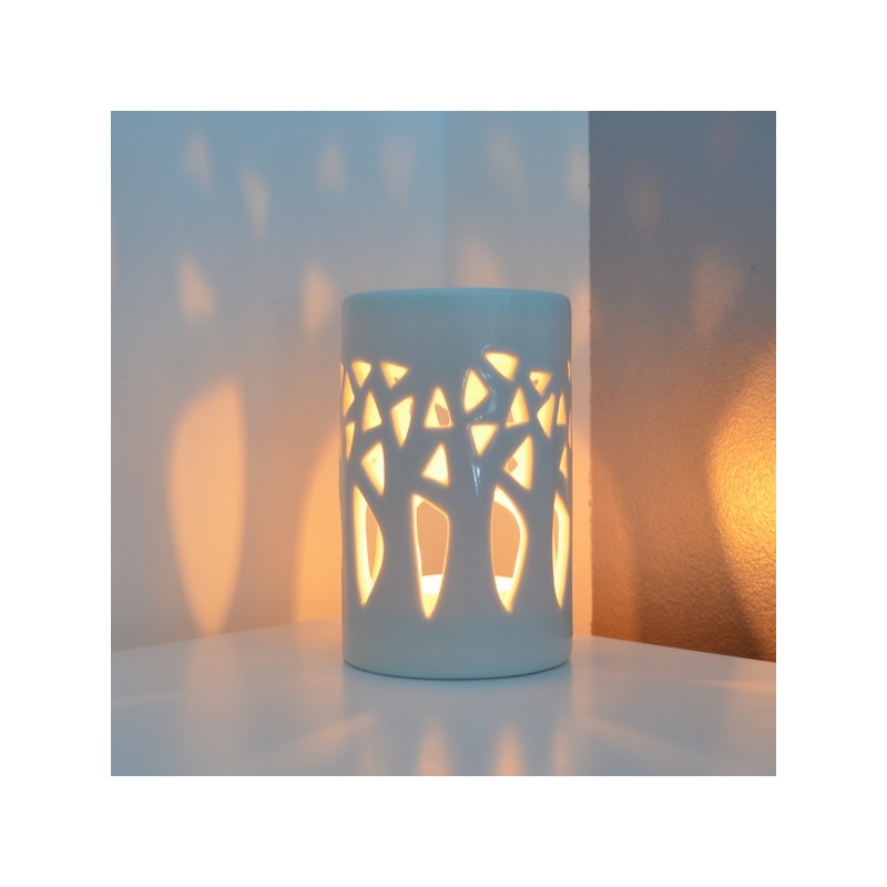 Diffuseur d'huiles essentielles/brûle-parfum à bougie - Forêt, Blanc - ZEN'Arôme