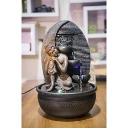 Zimmerbrunnen - Buddha "Gnade" (mit LED-Beleuchtung) - Zen'Light