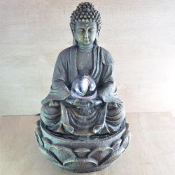 Zimmerbrunnen - Großer Buddha Meditation (mit LED-Beleuchtung und Kugel) - Zen'Light