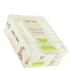 60 Sicherheits-Wattestäbchen für Babys - 100% umweltgerechte Bio Baumwolle - Bocoton