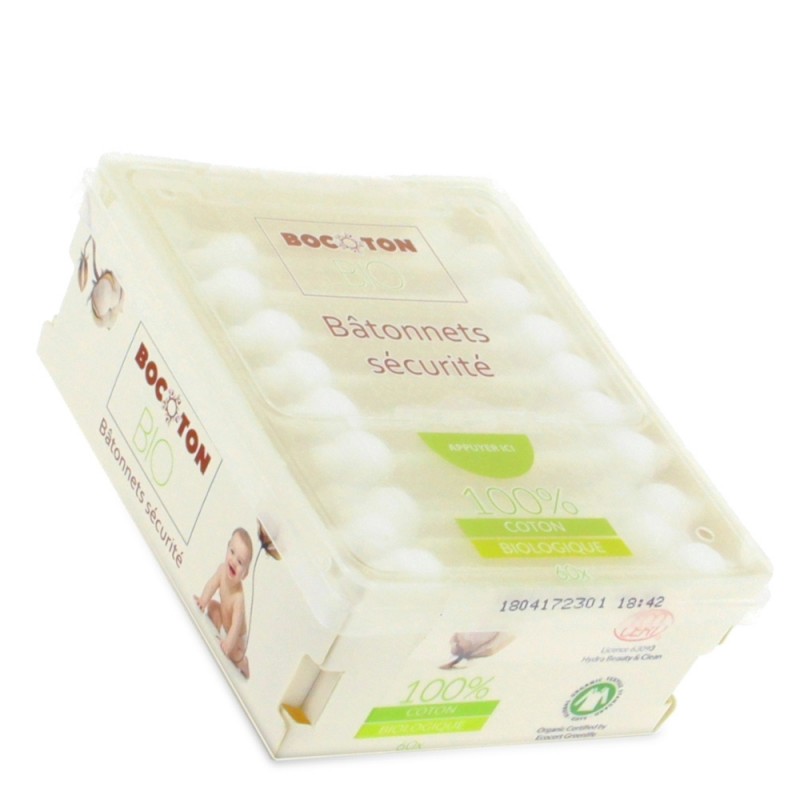 60 Bastoncini a sicurezza - Cotone 100% bio-ecosolidale Bio - Bocoton