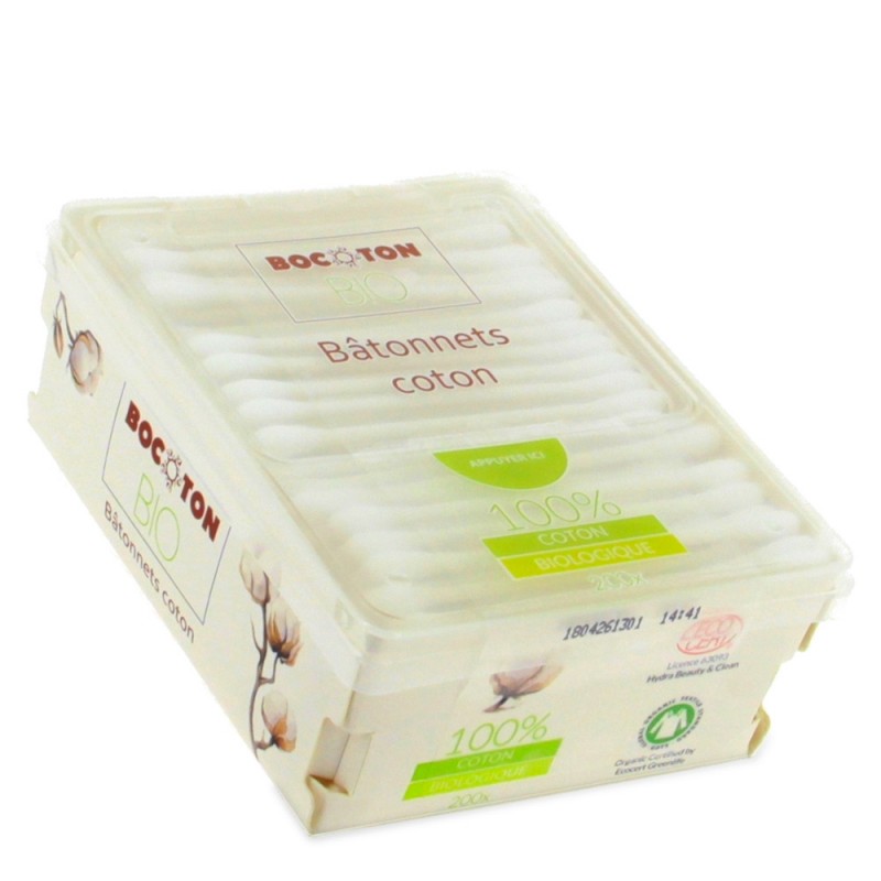 200 Bastoncini ovattati - Cotone 100% bio-ecosolidale - Bocoton