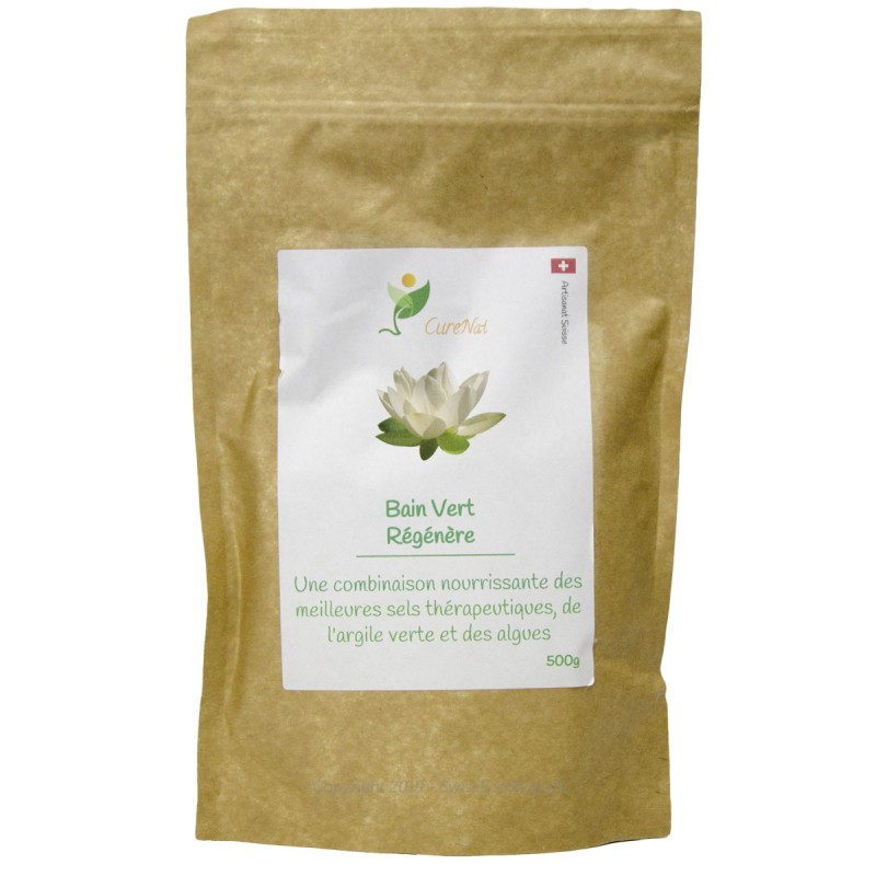 Mélange de bain, Régénère (à l'argile verte) - 500g - Curenat