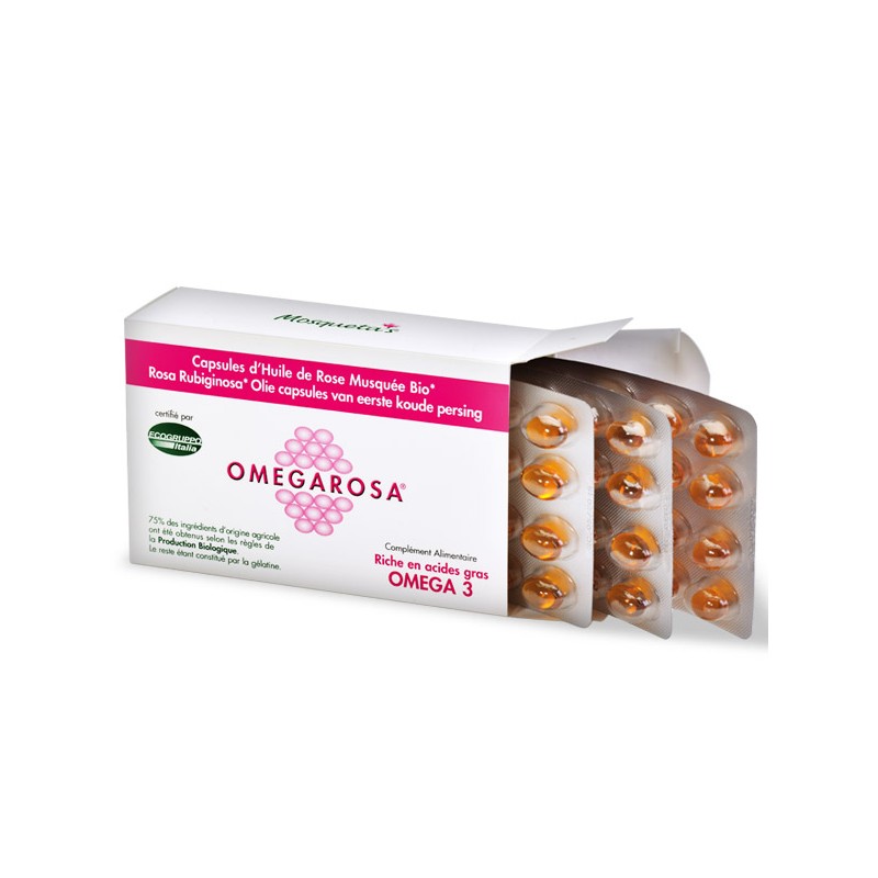 Ancien packaging Omegarosa, Capsules d’huile de Rose Musquée - 60 caspules - Mosqueta's