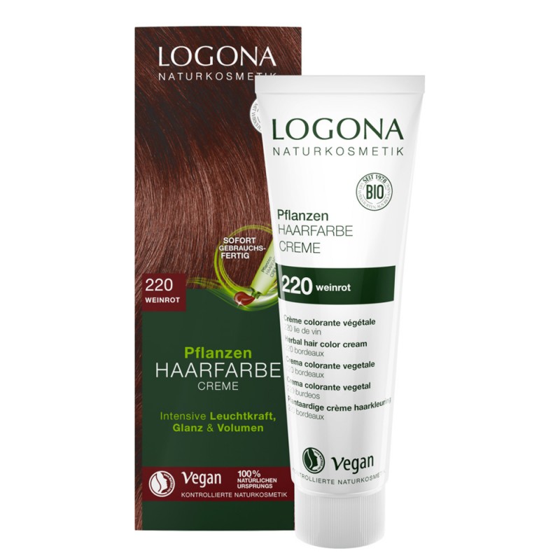 Pflanzen-Haarfarbe Color Creme 220 - Weinrot- 150ml - Logona