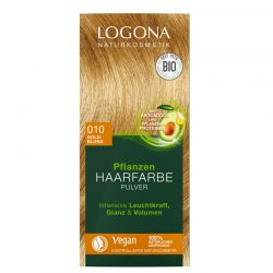 Poudre de coloration végétale BIO 010 (Reflets, brillance et volume)  - Blond Doré - 2x50g - Logona