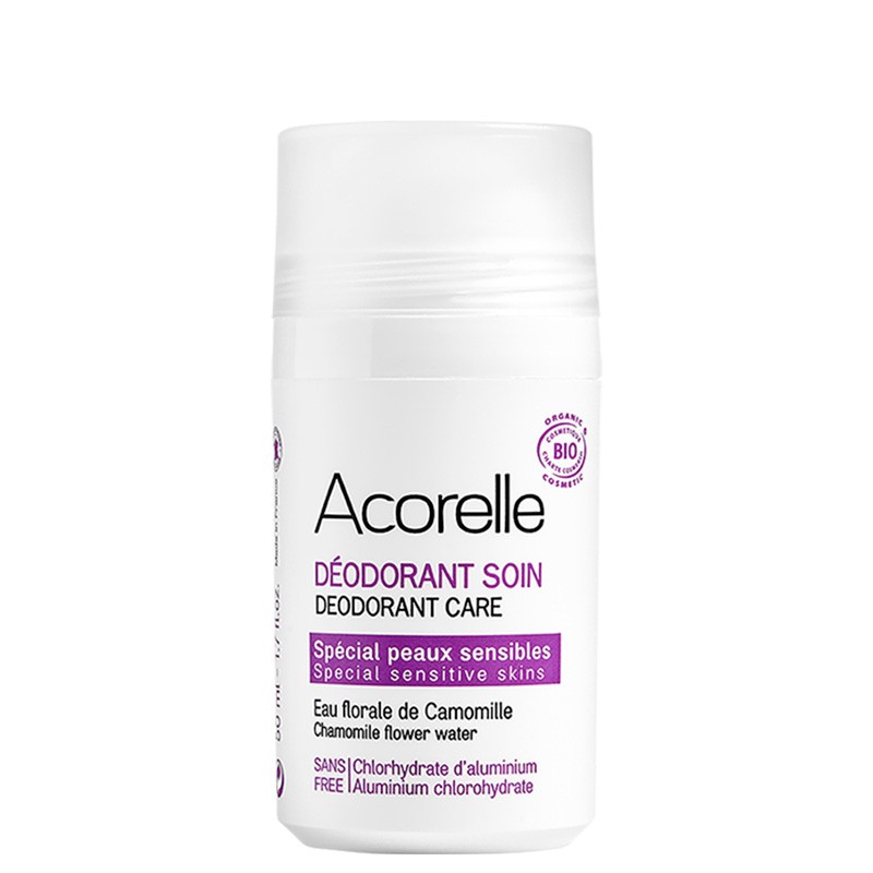 Déodorant soin pour peaux sensibles à l'eau florale de Camomille & cristaux d'Alun - 50ml - Acorelle