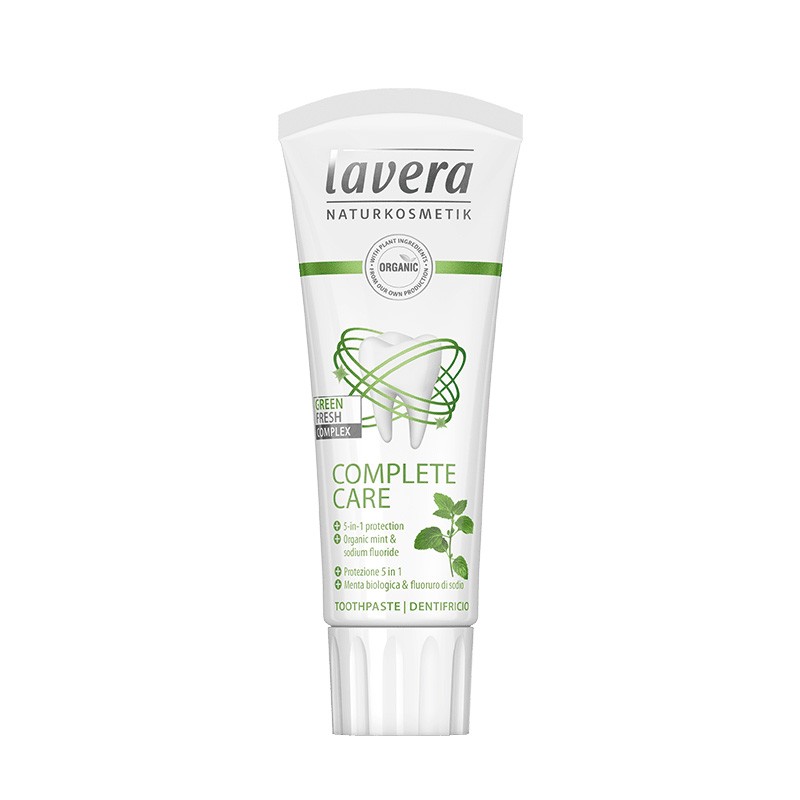 Dentifrice BIO, Complete Care, Protection 5 en 1 - Menthe Bio & fluorure de sodium - 75ml - Lavera