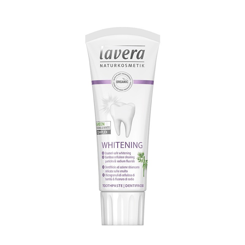 Zahncreme Whitening - Mit Bambus-Cellulose-Putzkörper & Natriumfluorid - 75ml - Lavera