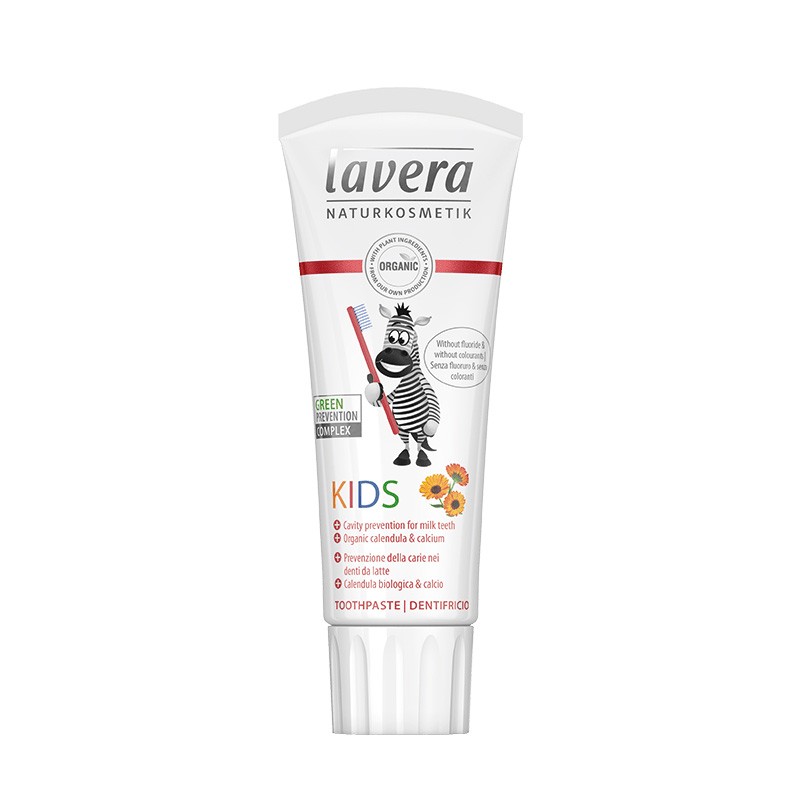 Dentifricio Kids - Delicato gusto fruttato con Calendula biologica & calcio, Senza fluoruro - 75ml - Lavera