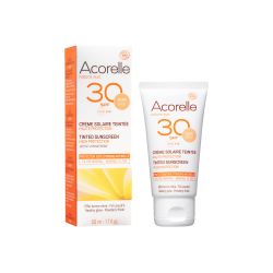 Getönte Bio-Sonnenschutz (Gold), 100% natürlichen Ursprungs - Hoher Schutz LSF 30 - 50ml - Acorelle
