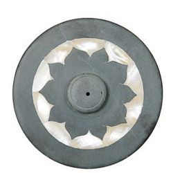 Support pour bâtons d'encens 'Etoile' - Bois / Pierre (14cm) - Maroma