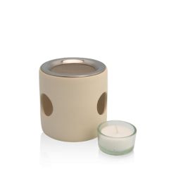 Zylinder Räucherstövchen beige, mit Sieb - 1 Stk. - Farfalla