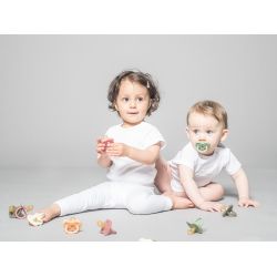 Tétines (lolettes) pour bébés 100% caoutchouc naturel - Orthodontique "Melon", 0 à 3 mois - Hevea