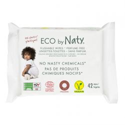 Salviette bebè senza profumo, monouso nella toilette, biodegradabile al 100% - 42 pz - ECO by Naty