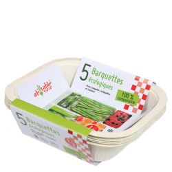 Barquettes compostables en cellulose, petit format - 5pces - Ah'Table