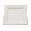 Assiettes/Plats carrés compostables à usage uniques en canne à sucre, 26 x 26cm - 10pces - Be Pulp