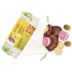 8 sacs réutilisables en coton BIO - XS, 4x (20x14cm) et 4x (16x16cm) - Ah'table !