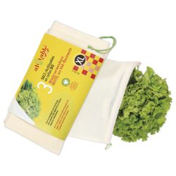 3 sacs réutilisables en coton BIO - XL, 40x40cm - Ah'table !