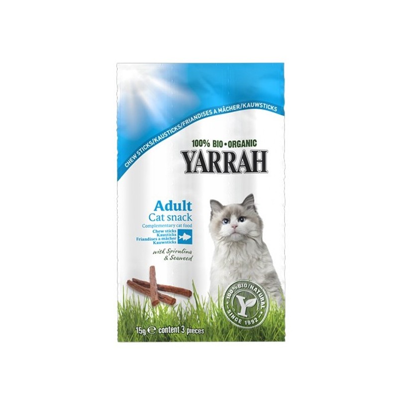Bâtons à mâcher BIO pour chat - 3 Sticks de 5 g (15g) - Yarrah Bio