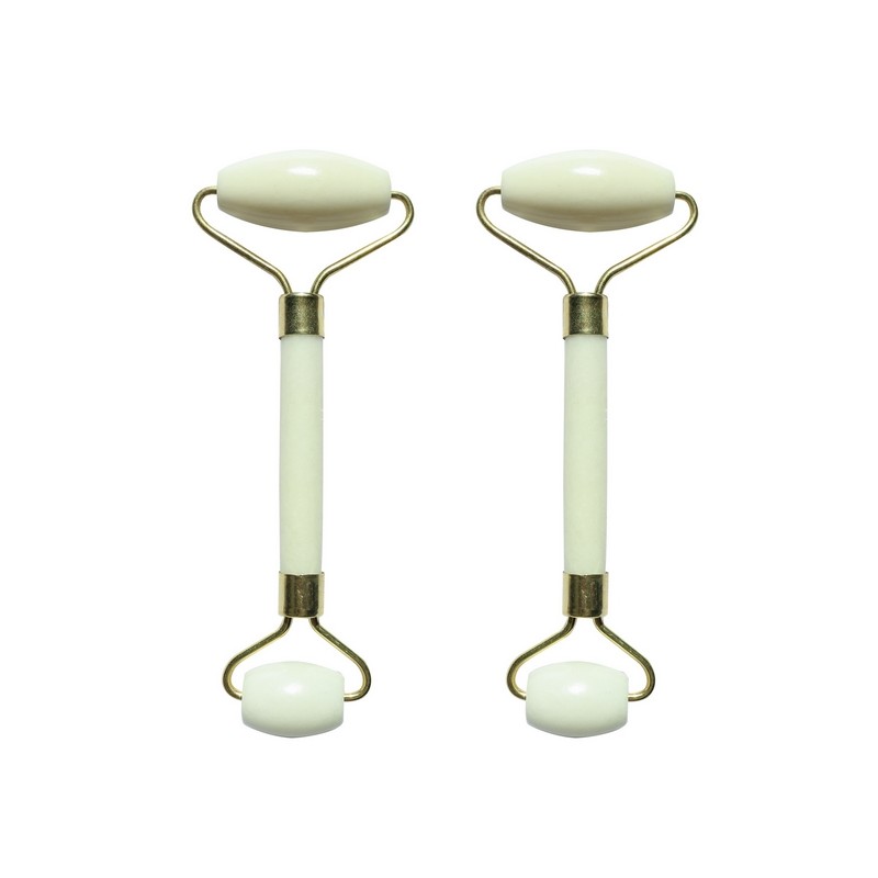 Set de 2 masseurs visage en pierre de Jade, Blanc - Sun & Sia