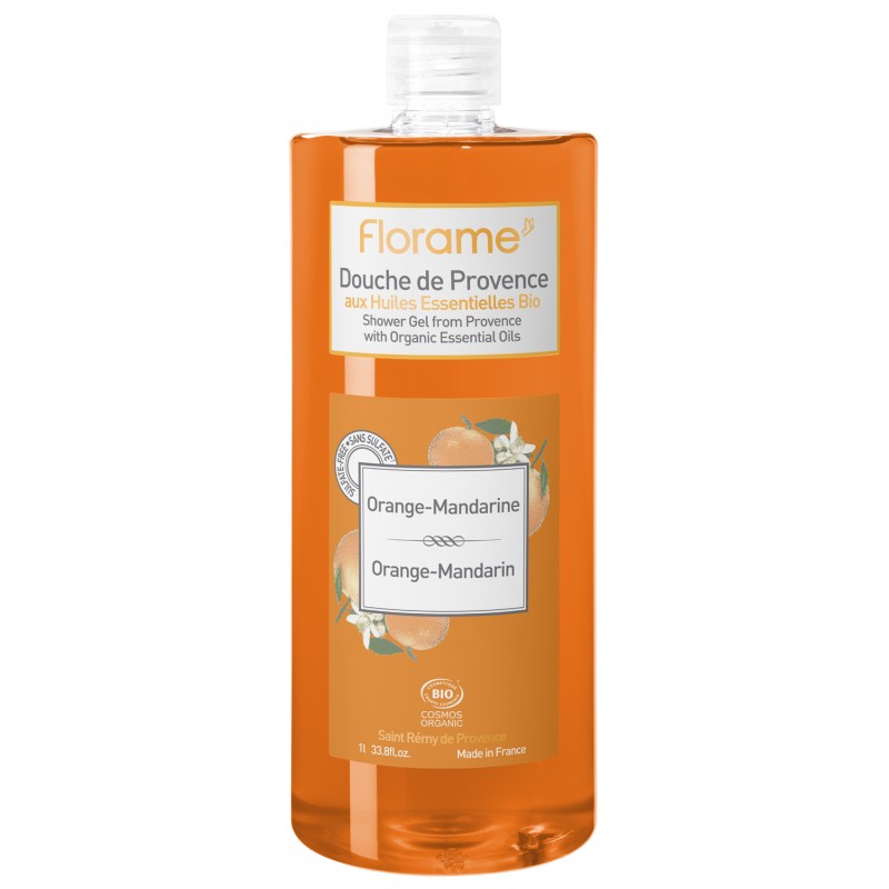 Gel doccia di Provenza Biologico, Arancione - Mandarino - 500 o 1000ml - Florame