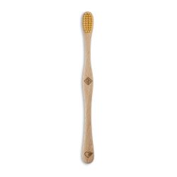 Brosse à dents en hêtre Suisse et poils naturels en ricine, "Feuillu" Medium-Soft - 1pce - Liebwerk