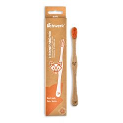 Brosse à dents KIDS (Enfants) en hêtre Suisse, Renard rouge, Soft - 1pce - Liebwerk