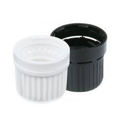 Bouchon pour bouteille en verre (DIN18) - Fermeture avec bague de garantie, Noir - 1pce