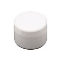 Pots à crème en PP Blanc brillant, complet (avec disque et couvercle) - 1x 15ml