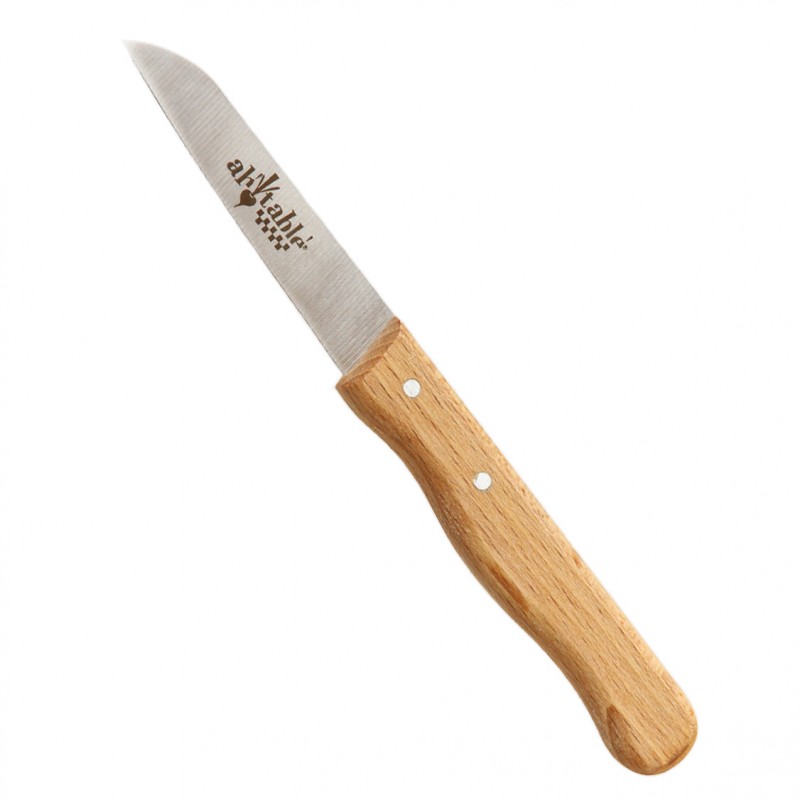 Coltellino per verdure in legno di faggio e acciaio inox - 1 pezzo - Ah! Table
