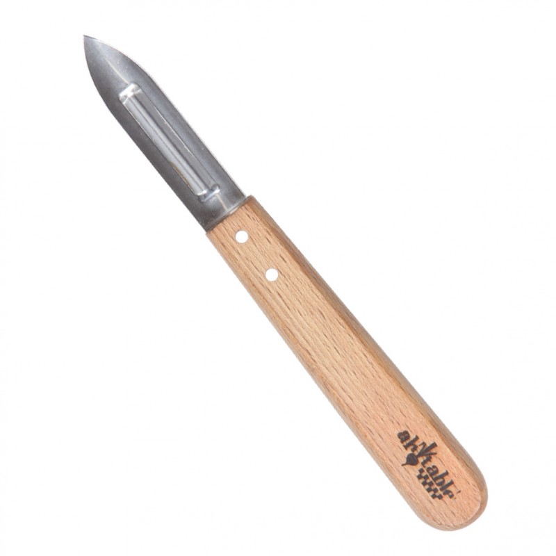 Eplucheur de qualité pour fruits et légumes, en hêtre et inox - 1 pce - Ah! Table