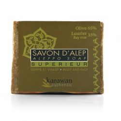 Sapone di Aleppo "Superior" (35% olio di alloro / 65% olio d'oliva) - 200g - Karawan