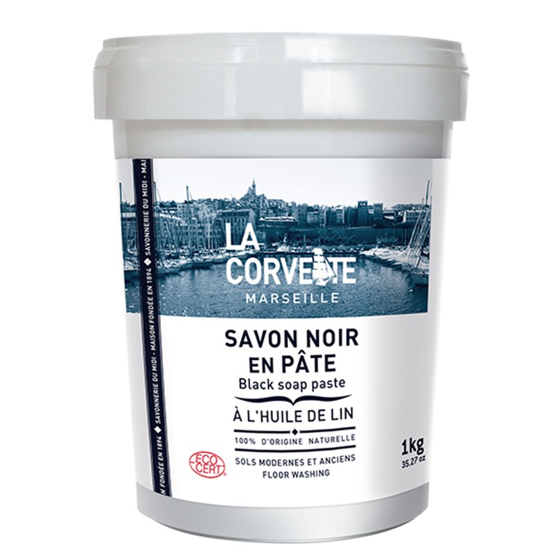 Savon noir BIO en pâte à l’huile de lin - 1kg - La Corvette (Marseille)